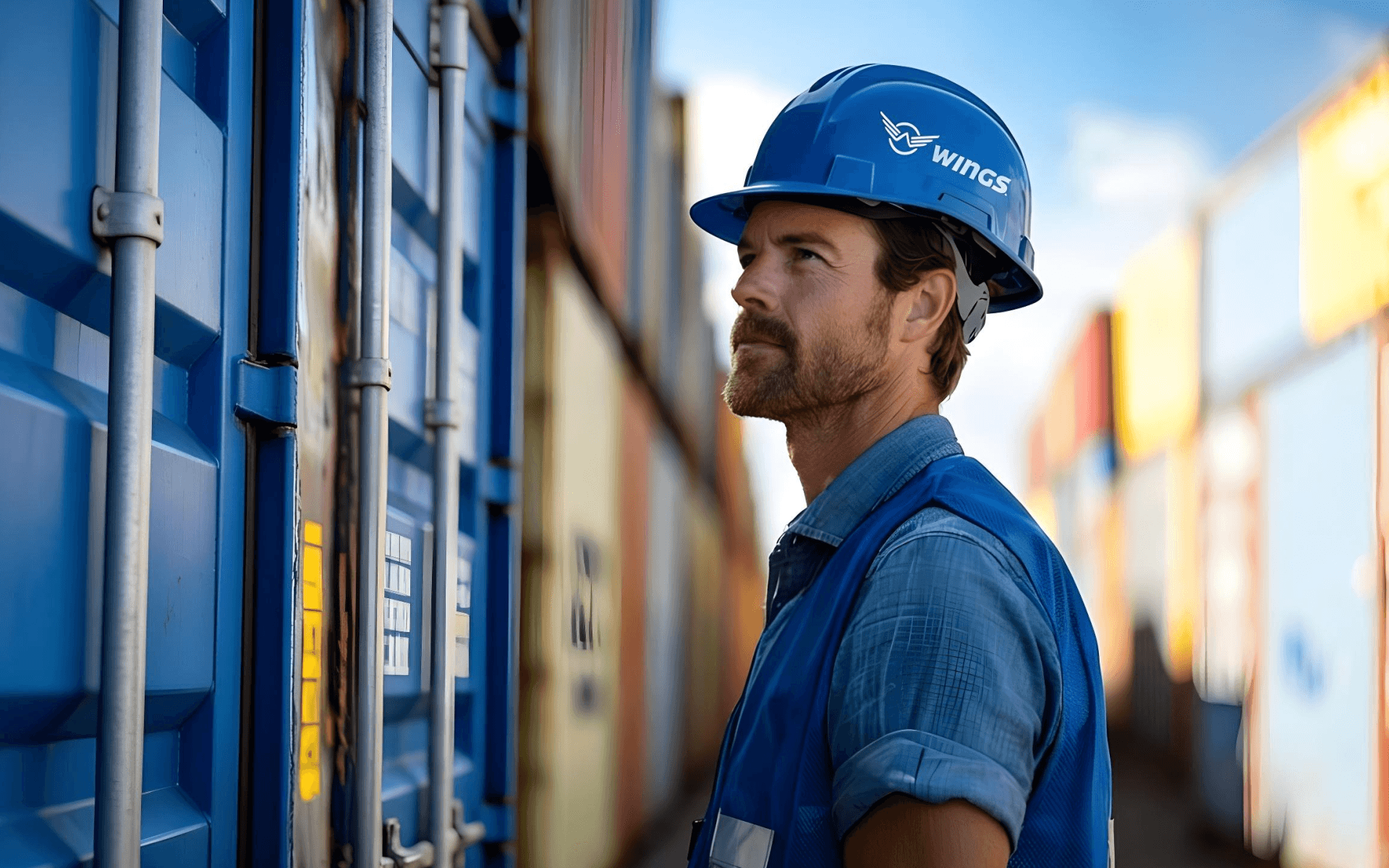 Operativo Wings Global Trade en patio de contenedores